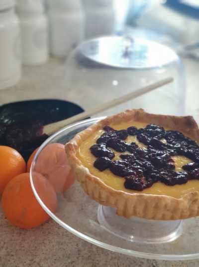 Orange Tart With Blackberry-Honey Compote